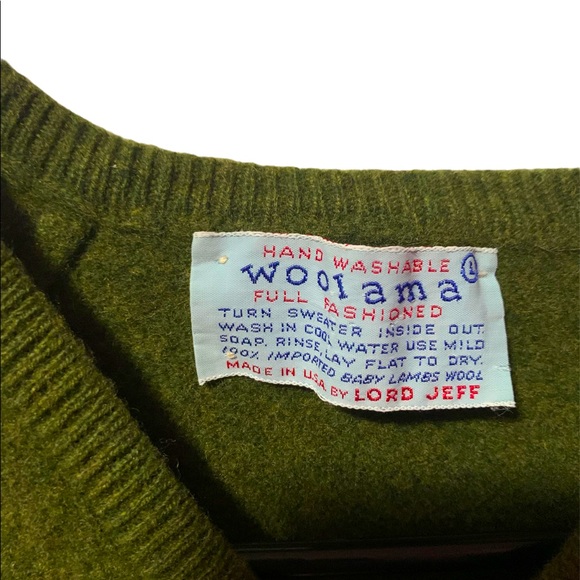 Olive green wool sweater - Picture 2 of 2